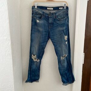 BANANA REPUBLIC Women's Premium Denim Distressed Boyfriend Jean Size 25
